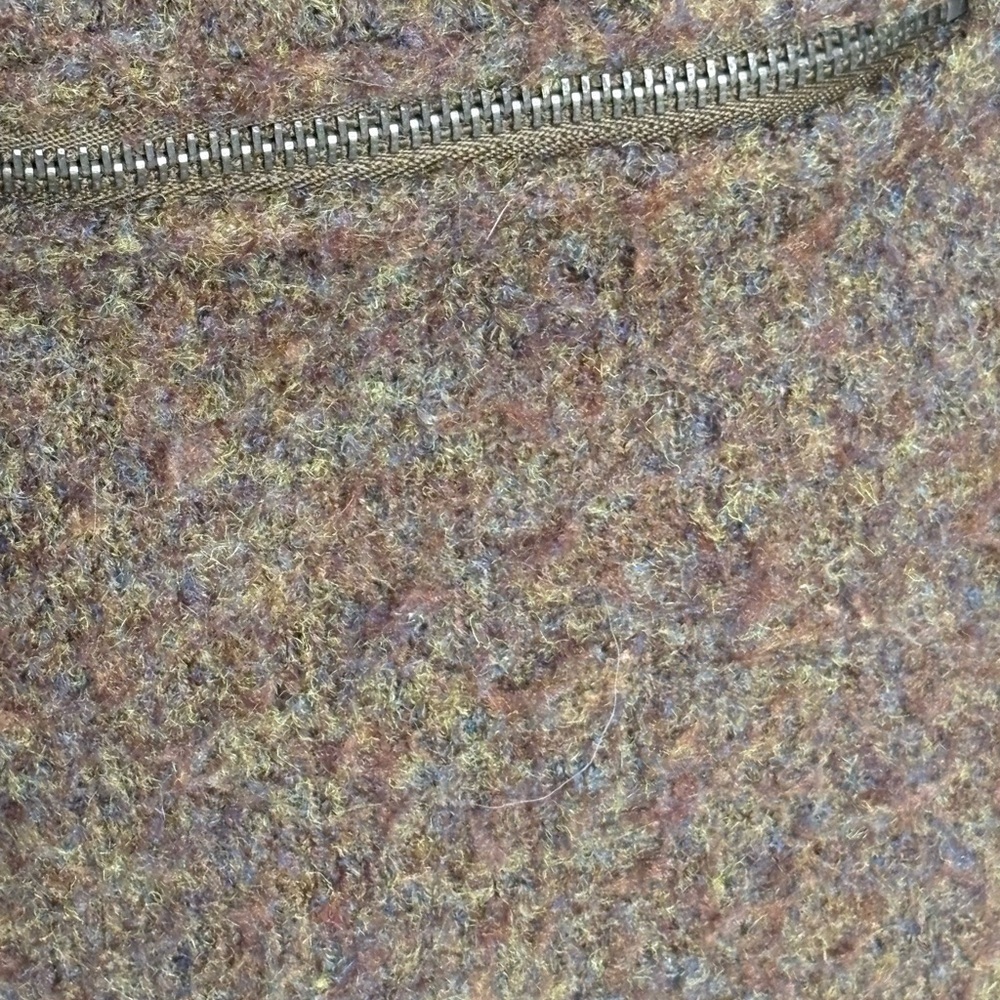 Willow & Clay Brown Olive Green Boucle Cardigan Jacket Women’s XS Zip Pockets - Picture 3 of 6